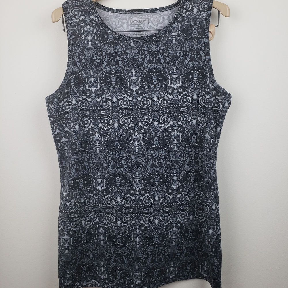 Athleta black scroll print tank Size M